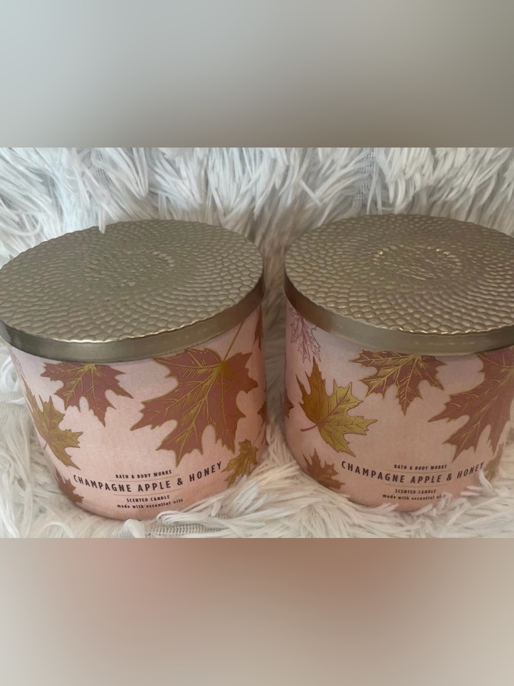 Bath & Body Works Champagne Apple & Honey 3 wick candle set